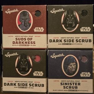 Set Of Four Limited Edition Dr. Squatch x Star Wars Dark Side Soaps, New
